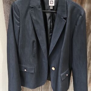 Anne Klein Elegant Denim Blue Blazer for Women